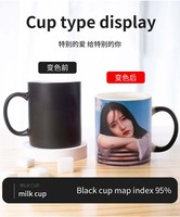 Tasses à café sensibles à la chaleur en céramique à couleur changeante magique noire 11 oz vierge par sublimation Tazas Magicas Para mugs pour sublimation