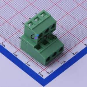 KF127B-5.08-2*3P Screw Terminal Block Through hole Component (THT),P=5.08mm Connector 2x3P 5.08mm Green Through Hole - Product Image 1