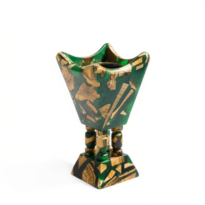 Porte-encens Mubkhar rond en résine et bois fait à la main Brûleur Bakhoor pour Ramadan pour usage aromatique Design islamique - Product Image 1