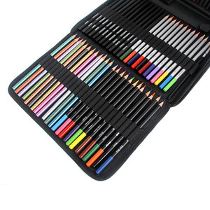 72 Stück Skizze Zeichnung Kunst <span class=keywords><strong>Set</strong></span> Skizze Bleistifte Buntstifte Kohle Bleistifte in skizzieren Reiß verschluss Fall