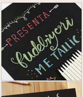 Pointe Fine marqueurs métalliques Permanent calligraphie peinture stylo ensemble de métal Direct fabricant 10 couleurs couleur pour Album noir