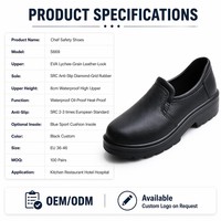 Chaussures de sécurité antidérapantes pour chef, norme EU SRC, en EVA, imperméables, résistantes à l'huile et à la chaleur, à enfiler, pour restaurant et cuisine
