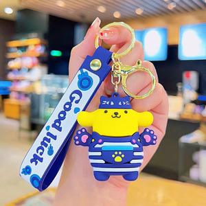 Al por mayor, exquisito llavero colgante de plástico con diseño de gato lindo de moda en internet y muñeco de perro Pudding de orejas grandes, para coche y bolso, para mujer-F - Product Image 6