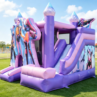 Château Gonflable Commercial avec Toboggan et Aire de Rebond pour Filles, Idéal pour Anniversaires d'Enfants, Événements et Location Extérieure