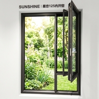 Ventana Moderna Abatible y Giratoria de Aluminio Resistente a Huracanes, con Malla de Seguridad Hermética y Certificación Energy Star