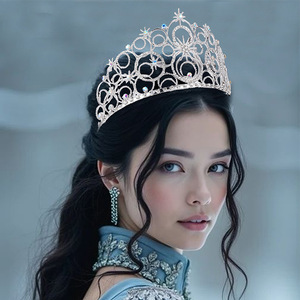 Corona di Lusso da 2,76 Pollici di Altezza con Motivo della Dea del Sole, Accessorio per Capelli da Sposa, Corona per Concorsi di Bellezza - Product Image 3