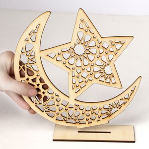 Decoración de Madera para Ramadán y Eid, Castillo Lunar, Estrella, Letra Árabe, Figura de Oveja, Adorno de Escritorio para Decoración de Mesa Festiva en el Hogar - Product Image 3