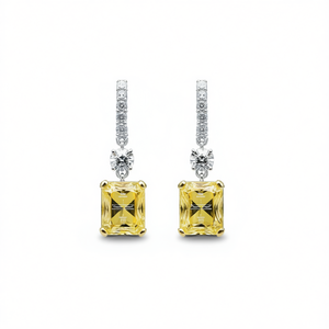 Orecchini pendenti da donna a forma di cubo di zucchero, gioielli alla moda con gancio a forma di cubo - Product Image 1