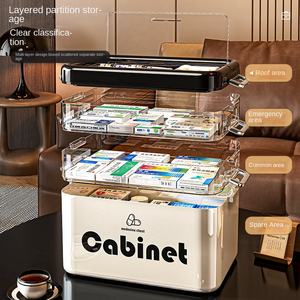 Trousse de premiers soins portable de grande capacité Boîte de rangement médicale multicouche pour les familles - Product Image 6