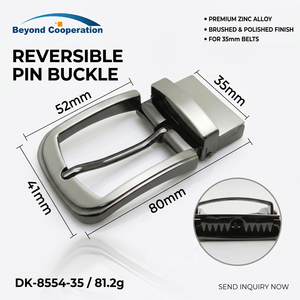 Cinturón Premium de 35 mm para <span class=keywords><strong>Hombre</strong></span>, Estilo Neutral, Fundición a Presión, Hebilla Reversible con Cierre Giratorio Cuadrado Negro, Personalizado OEM ODM - Product Image 1