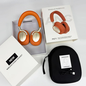 Auriculares Inalámbricos Over-Ear de Cuero Rojo 5.0 con Cancelación Activa de Ruido, Sonido Hi-Fi y Control Táctil - Product Image 1