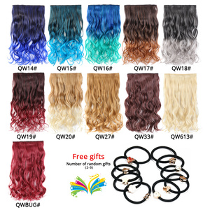 Alileader, 26 colores, un solo Color, rizado, 5 Clips en el cabello, extensiones de cabello largo de 22 pulgadas, cuerpo sintético falso, Clip ondulado en el cabello - Product Image 6