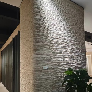 Panneau mural en pierre flexible à texture fluide, travertin, couleur et taille personnalisées, pour façade intérieure et extérieure, fourni par l'usine - Product Image 2