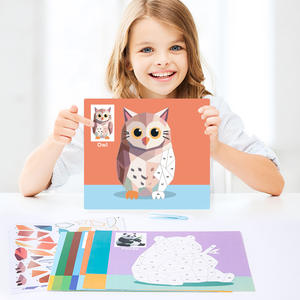 Luckykoo enfant en bas âge meilleur cadeau enfants livre d'activités animaux autocollant Puzzles livre cerveau jeux autocollant par numéro - Product Image 4
