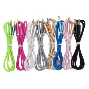 Câble Aux stéréo tressé 3.5mm mâle à mâle, câble Audio pour <span class=keywords><strong>iPhone</strong></span>, téléphone de <span class=keywords><strong>voiture</strong></span>, casque MP4, haut-parleur, <span class=keywords><strong>cordon</strong></span> de ligne, 1m - Product Image 1