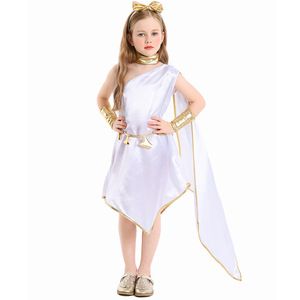 Disfraz de Diosa Griega para Niñas, Vestido Blanco de un Solo Hombro con Capa, Cosplay de Halloween - Product Image 1