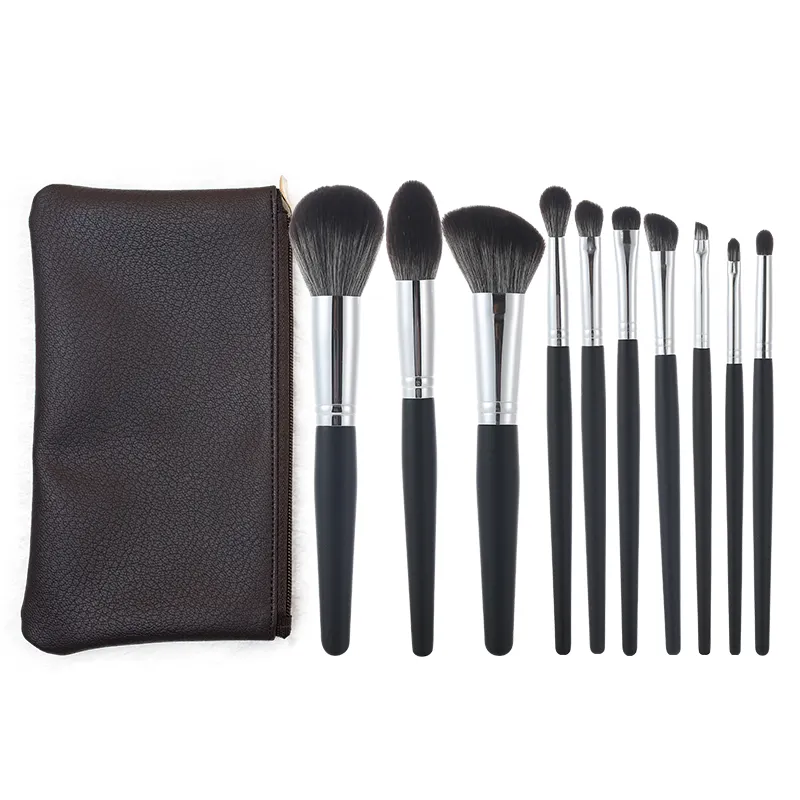 HXT-052 10pcs vegan fluffy vegan face brushes makeup cosmetic brushes kit