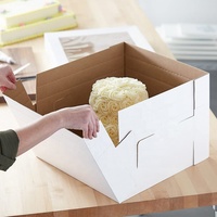 Boîte à gâteau jetable écologique personnalisable avec lamination mate et doublure en éponge gaufrée, logo personnalisé, design de fenêtre longue durée