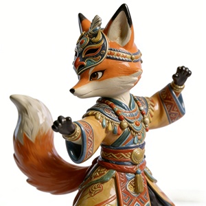 Sculpture de renard samouraï personnalisable en cuivre BZY, ornement de bureau, décoration de maison, cadeau de festival et d'affaires - Product Image 3