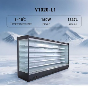 Thương mại lạnh <span class=keywords><strong>Showcase</strong></span> Cooler nhiệt độ duy nhất siêu thị thịt trái cây sữa multideck mở máy làm lạnh hiển thị - Product Image 2