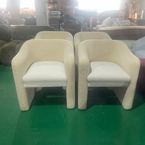 Sillón Blanco de Lujo, Sillón Individual Tapizado Tipo Teddy para Cafetería, Sillón para Biblioteca - Product Image 2