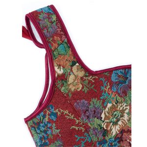 <span class=keywords><strong>Bustier</strong></span> en brocart floral Renaissance avec ruban réglable et laçage à la taille, gaine sculptante souple pour femme, tenue de soirée ou décontractée - Product Image 6