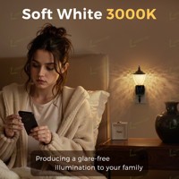 Veilleuse industrielle à intensité variable LOHAS, lumière blanche chaude 3000K, veilleuse avec capteur crépusculaire, veilleuse LED à brancher pour couloir