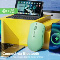 Nouvelle Arrivée Souris Bluetooth 2.4G Portable Silencieuse et Ergonomique pour Ordinateur Portable et Tablette