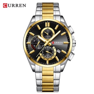 Montre sport chronographe à quartz CURREN 8475 pour hommes - Bracelet en acier inoxydable et cadran multifonctionnel - Product Image 1