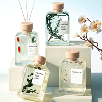 100ml 200ml Bouteille diffuseur de roseau en verre blanc clair Parfum d'huile essentielle d'arôme de luxe Conteneur de parfum vide