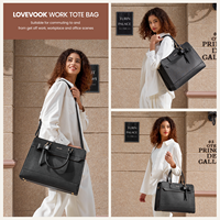 Sac fourre-tout pour ordinateur portable LOVEVOOK pour femmes, sac de travail en cuir PU, sac d'enseignante imperméable, grand sac à main pour ordinateur et sacs à main pour femmes