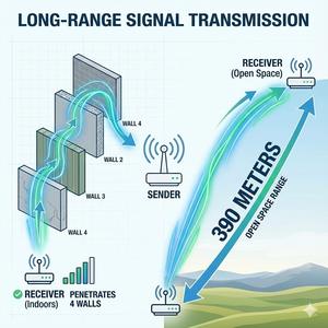 Moniteur audio numérique sans fil longue portée 300 m pour bébé, avec affichage de la température et de l'humidité ambiante et alerte par vibration, fabriqué par OEM/ODM - Product Image 6