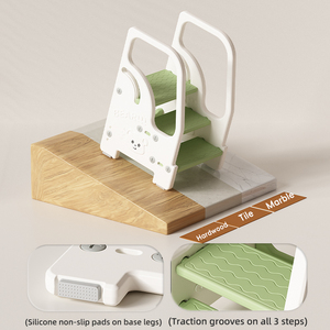 Taburete de aumento de altura de baño para niños con reposabrazos Lavabo de bebé Reposapiés Ottomon Muebles para niños - Product Image 6