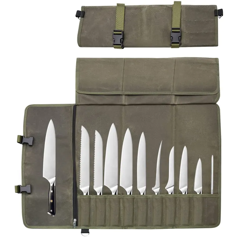 مشمع قماش سكين أدوات المائدة الناقل لفة حالة المحمولة حقيبة المطبخ سكين أدوات الحقيبة حاملي