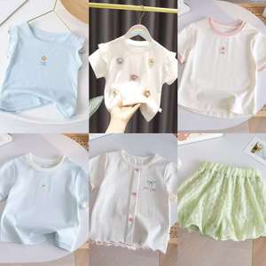 Toptan 2025 yaz bebek giysileri takım iki adet güzel kişiselleştirilmiş çocuk giyim 0-5 yıl çocuk giyim setleri - Product Image 1