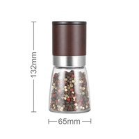 Moulin à poivre et à sel en bois de haute qualité, 140ml, verre ajustable