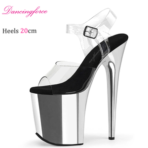 Nuove Scarpe da Sposa <span class=keywords><strong>con</strong></span> <span class=keywords><strong>Tacco</strong></span> <span class=keywords><strong>Alto</strong></span> 20cm, <span class=keywords><strong>Sandali</strong></span> Eleganti <span class=keywords><strong>con</strong></span> Plateau Cromato <span class=keywords><strong>Argento</strong></span>, Scarpe per Pole Dance - Product Image 2