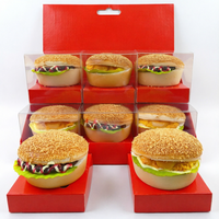 Jouet de relaxation en forme de hamburger simulé, à presser, effet de rebond lent, PU, sans danger pour les adultes de plus de 14 ans. Jouet anti-stress à presser