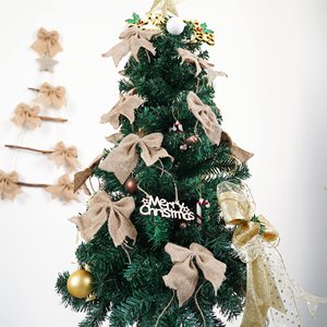 Fleurs en jute naturel faites à la main Nœud papillon Décoration d'arbre de Noël Cadeau <span class=keywords><strong>Ruban</strong></span> de jute Noeud papillon - Product Image 5