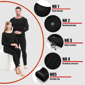 Beheizbares Thermo-Unterwäsche-Set für Herren mit USB-Ladefunktion, Intelligente 28-Zonen-Heizung für kalten Winter und Skifahren - Product Image 3