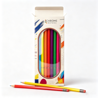 Boîte en carton personnalisée pour crayons de dessin animé pour enfants, emballage de crayons, boîte à fenêtre, vente en gros d'usine