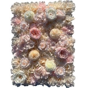 Decorazione Floreale di Alta Qualità <span class=keywords><strong>per</strong></span> Palco Matrimoniale, Sfondo con Muro di Rose <span class=keywords><strong>Rosa</strong></span> in Tessuto di Seta - Product Image 3