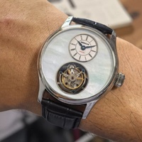 Reloj Merkur 100% Tourbillon para hombre, reloj de zafiro con esfera de piedra Natural para hombre, relojes de pulsera mecánicos, reloj Masculino