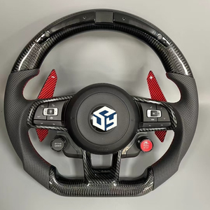Volante Deportivo LED de Fibra de Carbono Compatible con Volkswagen Golf8 MK8 Passat <span class=keywords><strong>Touareg</strong></span> Tiguan Polo GTD MK7 MK6 <span class=keywords><strong>R</strong></span>-<span class=keywords><strong>Line</strong></span> CC Jetta - Product Image 2