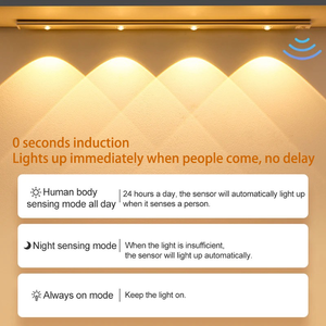 Cảm biến chuyển động ánh sáng LED cảm biến đèn không dây siêu mỏng USB LED cho tủ bếp phòng ngủ tủ quần áo chiếu sáng trong nhà ánh sáng ban đêm - Product Image 2