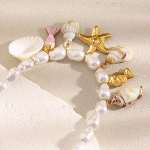 สร้อยคอเครื่องประดับแฟชั่นสำหรับผู้หญิงสร้อยคอลูกปัดมุกสแตนเลสสำหรับ <span class=keywords><strong>N354</strong></span> - Product Image 4