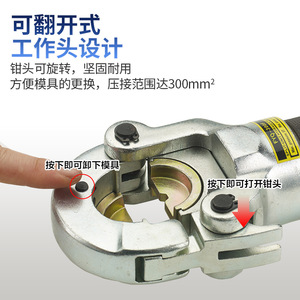 Pince à sertir hydraulique de type split, pour câbles à terminaux pressés à froid en cuivre et aluminium - Product Image 1