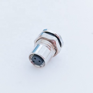Conector circular blindado IP67 chapado en oro 3 pines M8 A-code Socket montaje en panel copa de soldadura conector PCB impermeable - Product Image 1