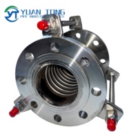 Joint de dilatation à soufflets à brides SS316L DN50-DN200 PN10 avec tirants de limitation, revêtement époxy, norme ASME pour systèmes de conduites d'eau