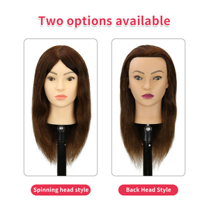 Tête de mannequin <span class=keywords><strong>d</strong></span>'enseignement en cheveux humains 100% naturels, 51 cm, cheveux raides pour la coupe, le tressage et les applications de <span class=keywords><strong>d</strong></span>écoloration des cheveux - Product Image 2